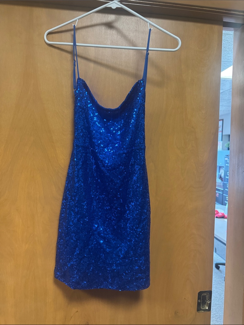 Lucy in the Sky Cobalt Blue Sequin Slip Mini Dress